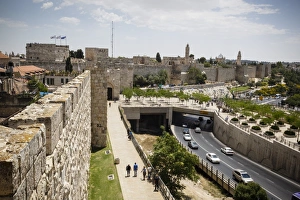 Separation Prints: The Old City walls, UNESCO World Heritage Site, Jerusalem, Israel, Middle East