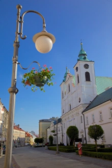 Street Lamps Prints: Old Convent of Piarist Friars and St. Cross Church, Rzeszow, Poland, Europe
