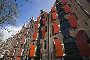 Old converted canal warehouse buildings, Amsterdam, Netherlands, Europe