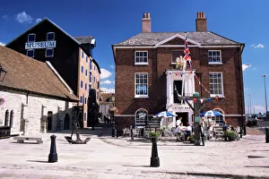 Cafe Prints: The Old Customs House, now a pavement cafe, Poole, Dorset, England, United Kingdom