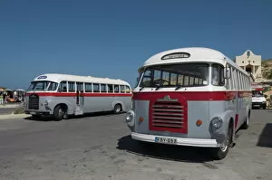 Images Dated 9th June 2008: Old fashioned buses, Gozo, Malta, Europe