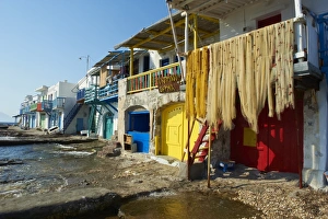 Fishing Net Prints: Old fishing village of Klima, Milos, Cyclades Islands, Greek Islands, Aegean Sea