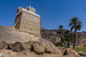 Residence Prints: Old fortified house made out of mud, Najran, Kingdom of Saudi Arabia, Middle East