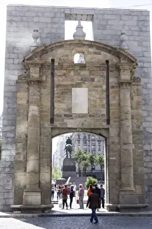 Uruguay Prints: The old gate to the Citadel, looking from the Citadel to Plaza Independencia, Montevideo