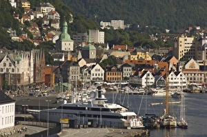 Bergen Prints: The old harbour area, Bergen, Norway, Scandinavia, Europe