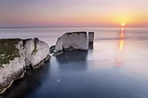 Sun Rise Collection: Old Harry Rocks, The Foreland or Handfast Point, Studland, Isle of Purbeck