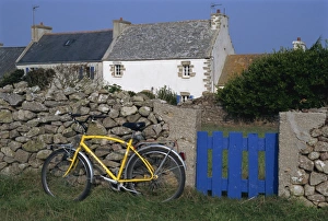 Ushant Prints: Old house near Creac h lighthouse, Ile d Ouessant, Brittany, France, Europe