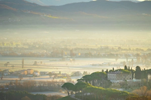 Enchanting Prints: Old house at sunrise in Winter, Gubbio, Umbria, Italy