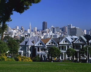 Painted Ladies Prints: Old houses known as the Painted Ladies on Steiner Street