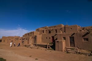 The old Indian pueblo, Martinez Hacienda, made of adobe, Taos, New Mexico, United States of America, North America