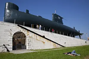 Veneto Prints: An old Italian submarine located inside the Venice Arsenale, Venice, Veneto