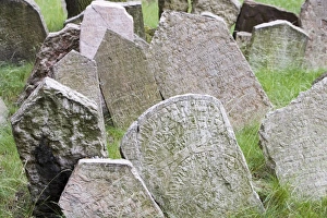 Graveyards Prints: Old Jewish Cemetery, Jewish Quarter, Prague, Czech Republic, Europe