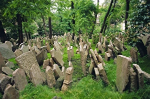 Tomb Stone Prints: Old Jewish cemetery, Josefov, Prague, Czech Republic, Europe