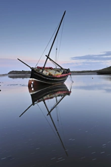 Images Dated 24th January 2009: Old ketch reflecting in Aln Estuary as tide rises, Alnmouth, Northumberland