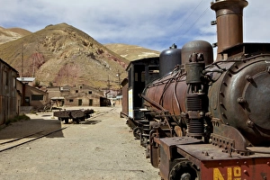 The old mining ghost town of Pulacayo, Industrial Heritage Site, famously linked to Butch Cassidy and the Sundance Kid, Bolivia, South America