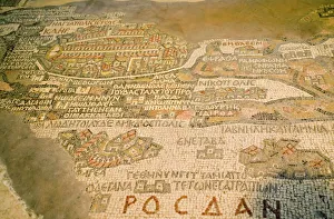 Jordan Prints: Old mosaic map of the world in St