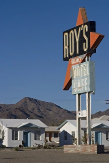 Old motel sign, motel is now defunct, Amboy, California, United States of America