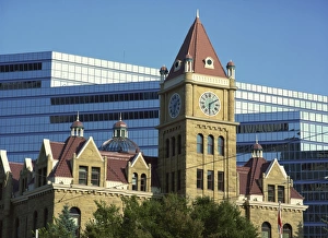 Calgary Prints: Old and new City Halls, Calgary, Alberta, Canada, North America