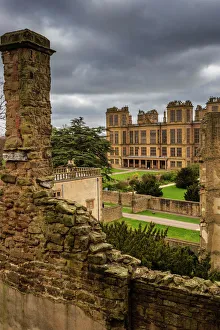Derbyshire Prints: Old and new halls, Hardwick Hall