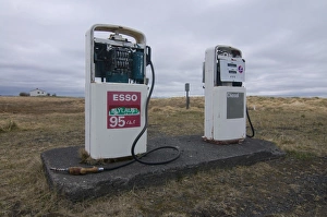 Krafla Prints: Old petrol pumps in wilderness, Krafla, Iceland, Polar Regions