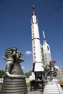 Images Dated 20th October 2008: Old rockets on display at Johnson Space Centre, Houston, Texas, United States of America