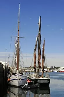 Old sailing boats, Concarneau, Finistere, Brittany, France, Europe