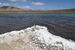 Old salina with salt deposit, Pedro Da Sal, Sal, Cape Verde Islands, Africa