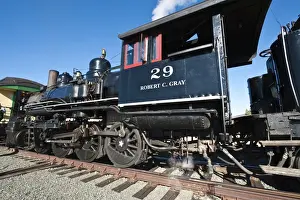 Old steam locomotive at historic Gold Hill train station, outside Virginia City, Nevada, United States of America, North America