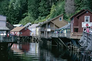 Alaska Prints: Old stilt buildings along Ketchikan Creek