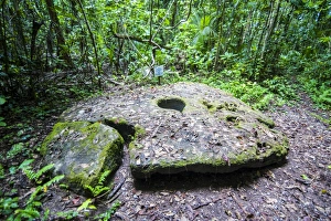 Money Prints: Old stone money on Carp island, Rock islands, Palau, Central Pacific, Pacific