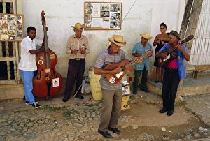 Co Operation Prints: Old street musicians, Trinidad, Cuba, Caribbean, Central America