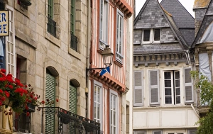 Old timber framed buildings in Quimper, South Finistere, France