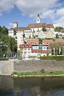 Old towm with Dominican Monastery and Stiftskirche Heilig Kreuz collegiate church and Neckar River, Horb am Neckar, Black Forest, Baden Wurttemberg, Germany, Europe