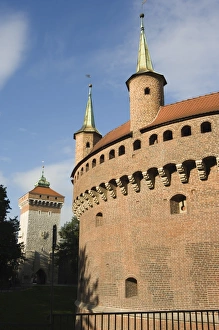 Polish Prints: Old Town Barbican defensive bastion built in 1498