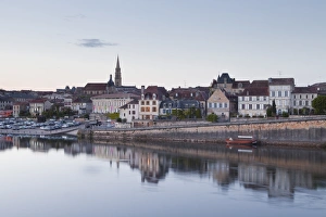 Dordogne Prints: The old town of Bergerac across the River Dordogne, Dordogne, France, Europe