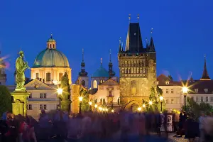 Streetlight Prints: Old Town Bridge Tower and the dome of St