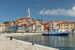 Rovinj Prints: Old town with Cathedral of St. Euphemia, Rovinj, Istria, Croatia