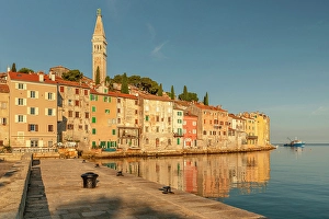 Rovinj Prints: Old town with Cathedral of St. Euphemia, Rovinj, Istria, Croatia