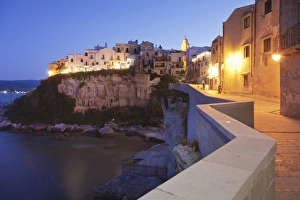 Puglia Prints: Old town with cathedral, Vieste, Gargano, Foggia Province, Puglia, Italy, Mediterranean