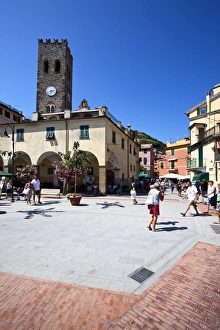 The Old Town and Church of St. John at Monterosso al Mare, Cinque Terre, UNESCO World Heritage Site, Liguria, Italy, Europe