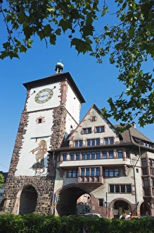 City Gate Prints: Old town city gate, Freiburg, Baden-Wurttemberg, Germany, Europe
