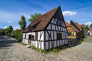 Cottages Prints: The Old Town, Den Gamle By, open air museum in Aarhus, Denmark, Scandinavia, Europe