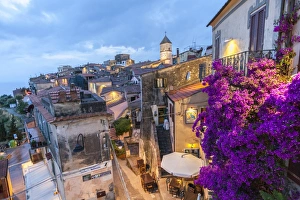 Livorno Province Prints: Old town at dusk, Capoliveri, Elba Island, Livorno Province, Tuscany, Italy, Europe