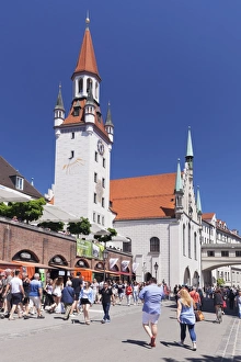 Clock Tower Prints: Old Town Hall (Altes Rathaus) at Viktualienmarkt, Munich, Bavaria, Germany, Europe