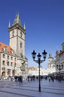 Old Town Hall and Tyn Cathedral, Old Town Square (Staromestske namesti), Prague, Czech Republic, Europe