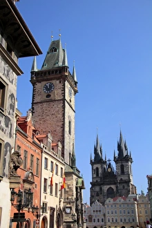 Old Town Hall and Tyn Cathedral, Prague, Czech Republic, Europe
