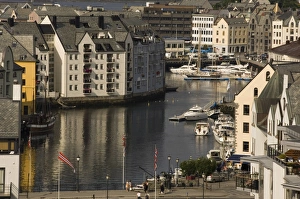 Alesund Prints: The old town harbour at Alesund, Norway, Scandinavia, Europe
