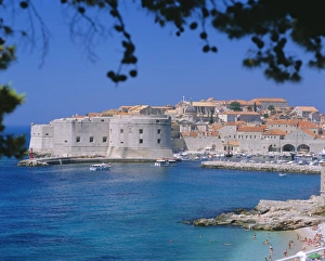 Mediterranean Countries Prints: Old town and harbour, Dubrovnik, Croatia