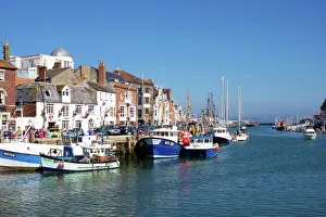 Fishing Boats Prints: Old Town and Harbour, Weymouth, Dorset, England, United Kingdom, Europe