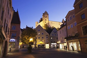 Ostallgau Prints: Old town with Hohes Schloss Castle, Fussen, Ostallgau, Allgau, Bavaria, Germany, Europe